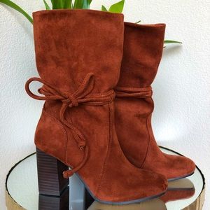Free People UO Vegan Suede slouch calf boots